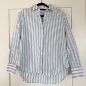Nordstrom Light Blue and White Striped Button Up Shirt